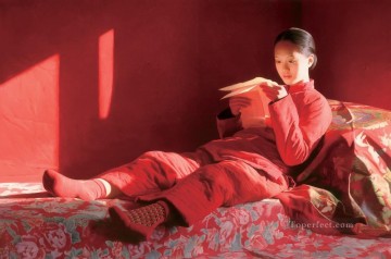 中国 Painting - 遠い場所からの手紙 WYD 中国の女の子